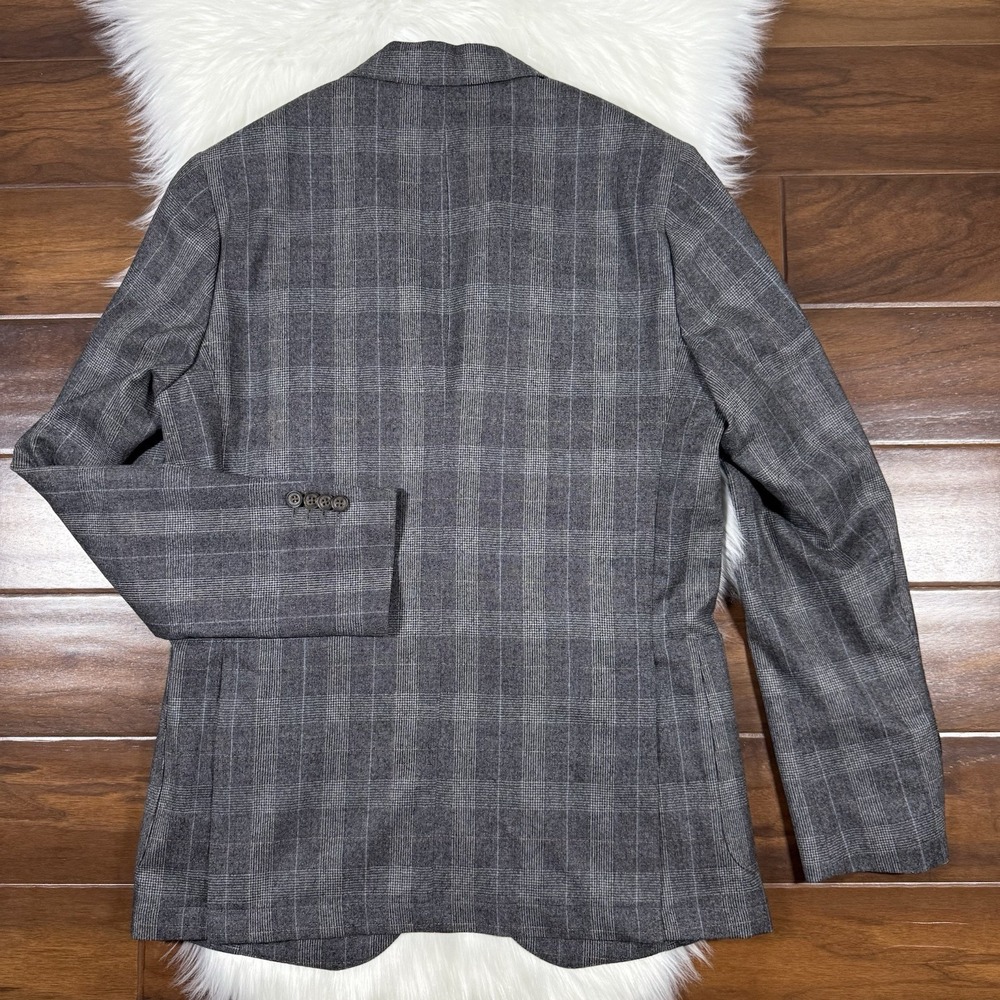 Cremieux Vitale Barberis Canonico‎ Size Medium Wool Woolen Flannel Blazer Jacket - Picture 6 of 12